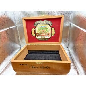 Wooden Cigar Box Arturo Fuente BEST SELLER Handmade in Dominican Republic Empty*